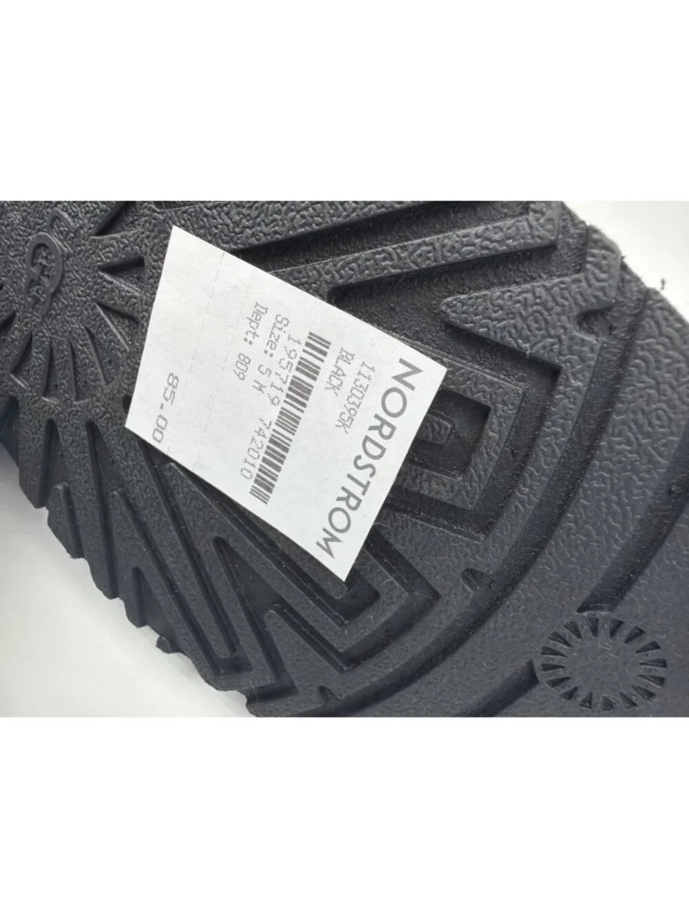 UGG Funkette Black Shearling Slippers Kids Size 5